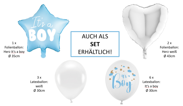 Folienballon Stern - It's a boy - ø 45cm